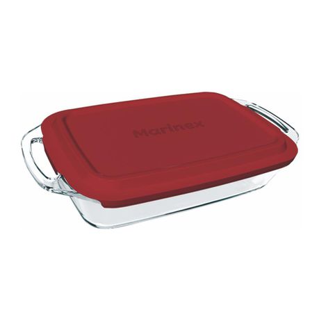 Marinex - Rectangular Roaster with Handles and Plastic Lid - Large - 3.5 Liters - Seletta