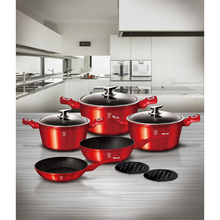 Load image into Gallery viewer, Berlinger Haus 10 Piece Marble Coating Cookware Set - Burgundy Metallic Line
