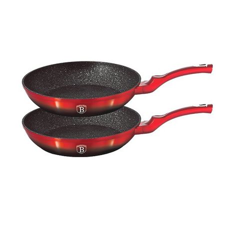 Berlinger Haus 2 Piece Marble Coating Frypan Set - Black Burgundy Edition Buy Online in Zimbabwe thedailysale.shop