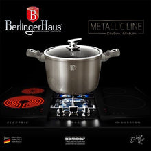 Load image into Gallery viewer, Berlinger Haus 26cm Marble Coating Stock Pot with Lid - Carbon Metallic
