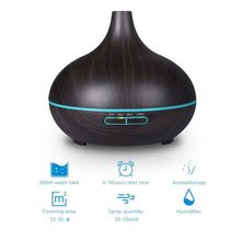 Load image into Gallery viewer, GreenLeaf Ultrasonic Essential Oil Diffuser &amp; Humidifier - Dark Grain Wood (300ml)
