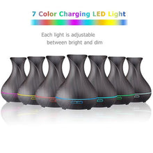 Load image into Gallery viewer, GreenLeaf Ultrasonic Essential Oil Diffuser &amp; Humidifier - Dark Grain Wood (400ml)
