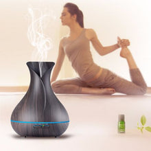 Load image into Gallery viewer, GreenLeaf Ultrasonic Essential Oil Diffuser &amp; Humidifier - Dark Grain Wood (400ml)
