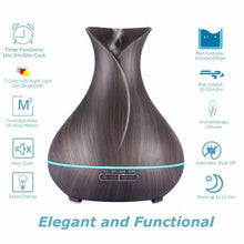Load image into Gallery viewer, GreenLeaf Ultrasonic Essential Oil Diffuser &amp; Humidifier - Dark Grain Wood (400ml)
