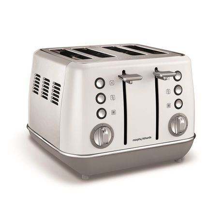 Morphy Richards - Toaster 4 Slice Stainless Steel White - 1800W Evoke