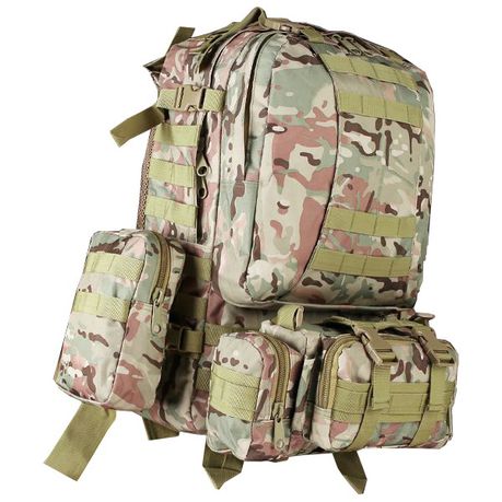 Tactical Backpack with 3 Molle Bags - CP (55L)