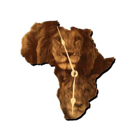 Wall Clock-Engraved Hardwood- Lions of Africa Buy Online in Zimbabwe thedailysale.shop