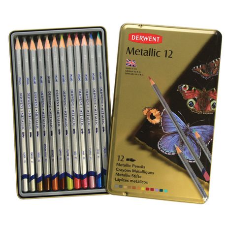 Derwent Metallic Pencils - Tin of 12 Buy Online in Zimbabwe thedailysale.shop