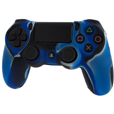 Pro Soft Silicone Protective Cover with Ribbed Handle Grip [Blue Camo] (PS4) Buy Online in Zimbabwe thedailysale.shop