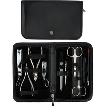 Load image into Gallery viewer, Kellermann 3 Swords Manicure Set 7872 PN Black - 10 Piece
