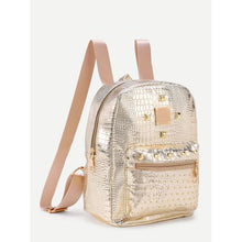 Load image into Gallery viewer, Mini Finesse Crocodile Studded Detail Backpack
