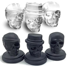 Load image into Gallery viewer, ALTA Silicone Skull Ice Moulds with Plastic Stand - Set of 3
