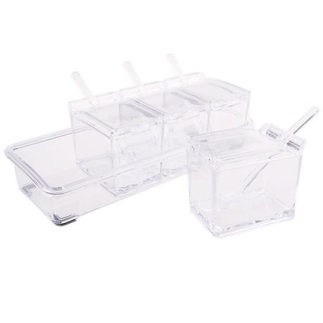 Separable Acrylic Seasoning Boxes & Rack Set