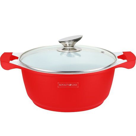 Royalty Line 24cm Ceramic Coating Casserole Pot - Red Buy Online in Zimbabwe thedailysale.shop