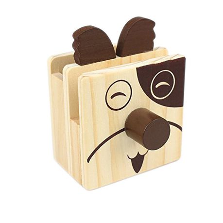 Humorous Puppy Design Wooden Pen & Card Organizer Buy Online in Zimbabwe thedailysale.shop