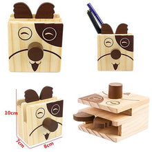 Load image into Gallery viewer, Humorous Puppy Design Wooden Pen &amp; Card Organizer
