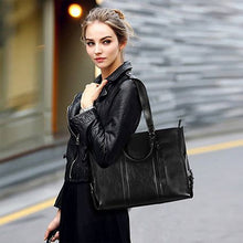 Load image into Gallery viewer, Women's Top Handle Satchel Shoulder Bag - Black
