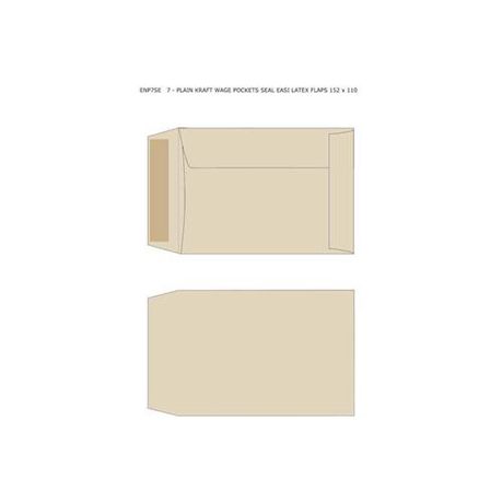 Croxley No.7 Plain Kraft Wage Seal Easi Latex Flaps Pockets (Box of 500) Buy Online in Zimbabwe thedailysale.shop