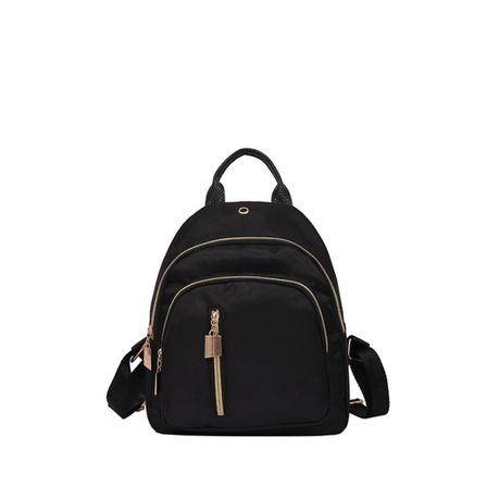 Mini Nylon Backpack with Vertical Zipper - Black Buy Online in Zimbabwe thedailysale.shop