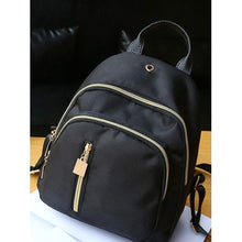 Load image into Gallery viewer, Mini Nylon Backpack with Vertical Zipper - Black
