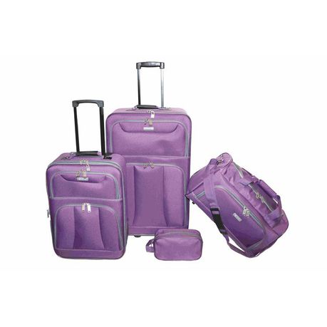 Elegant Elite 4 Piece Nylon Travel Set - Purple Buy Online in Zimbabwe thedailysale.shop