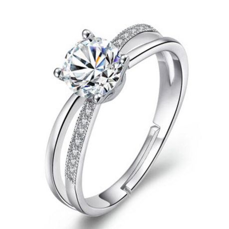 100% 925 Sterling Silver Adjustable Crystal Ring Buy Online in Zimbabwe thedailysale.shop