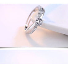 Load image into Gallery viewer, 100% 925 Sterling Silver Adjustable Crystal Ring
