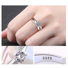 Load image into Gallery viewer, 100% 925 Sterling Silver Adjustable Crystal Ring
