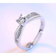 Load image into Gallery viewer, 100% 925 Sterling Silver Adjustable Crystal Ring
