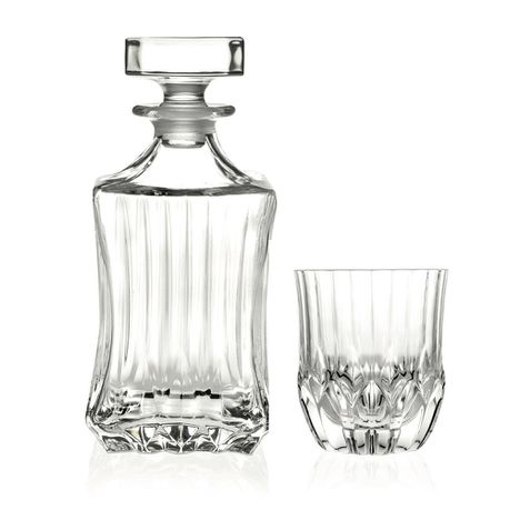 RCR Adagio Crystal Whisky Decanter and Tumblers Set - 7-Pieces