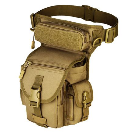 Tactical Military Drop Leg Thigh Panel Bag - Brown Buy Online in Zimbabwe thedailysale.shop