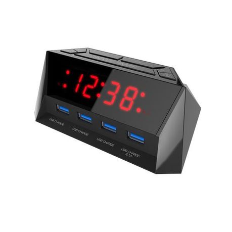 Blaupunkt Digital Alarm Clock Led Display 4 Usb - Red Buy Online in Zimbabwe thedailysale.shop