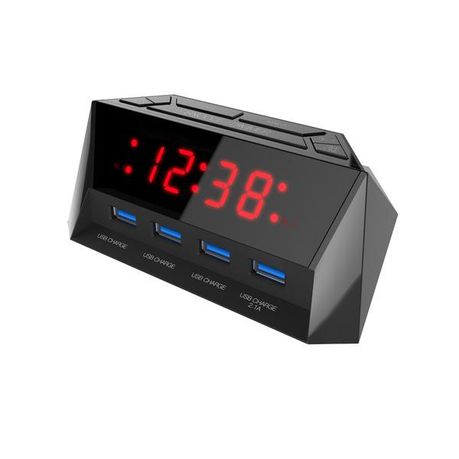 Blaupunkt Digital Alarm Clock Led Display 4 Usb - Red