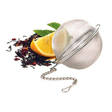 Load image into Gallery viewer, EHK - Tea Ball Mesh Infuser on Chain - Silver
