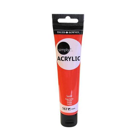 Daler Rowney: Simply Acrylic Slim Tube 75ml - Scarlet Buy Online in Zimbabwe thedailysale.shop