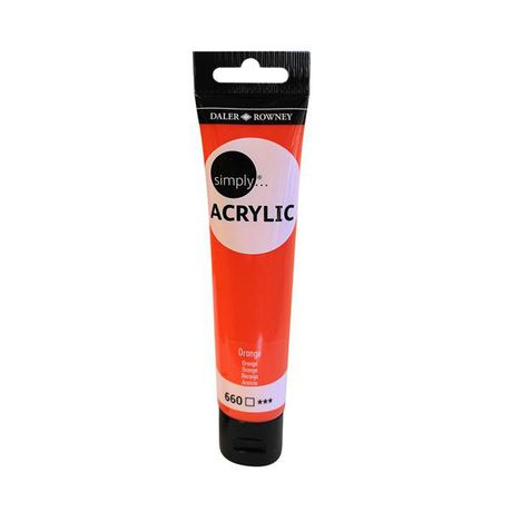 Daler Rowney: Simply Acrylic Slim Tube 75ml - Orange Buy Online in Zimbabwe thedailysale.shop