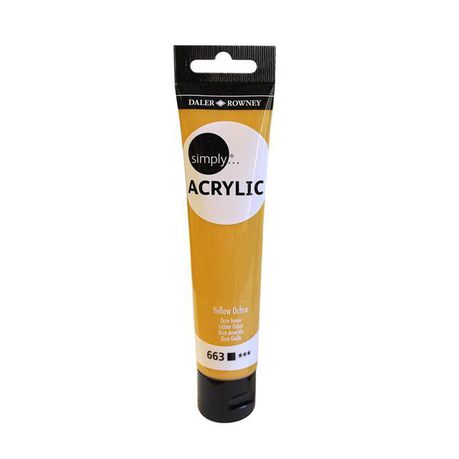 Daler Rowney: Simply Acrylic Slim Tube 75ml - Yellow Ochre Buy Online in Zimbabwe thedailysale.shop