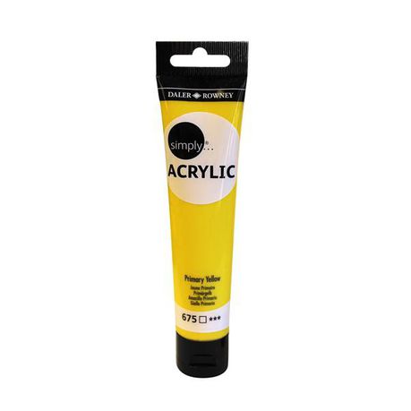 Daler Rowney: Simply Acrylic Slim Tube 75ml - Primary Yellow Buy Online in Zimbabwe thedailysale.shop