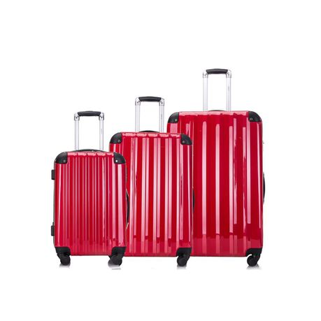 Hazlo 3 Piece ABS+PC Hard Luggage Trolley Bag Set - Red Buy Online in Zimbabwe thedailysale.shop