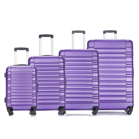 Hazlo 4 Piece Trolley ABS Hard Luggage Bag Set - Purple Buy Online in Zimbabwe thedailysale.shop