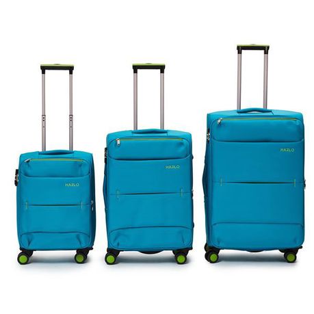 Hazlo 3 Piece Nylon Trolley Luggage Bag Set - Blue Buy Online in Zimbabwe thedailysale.shop