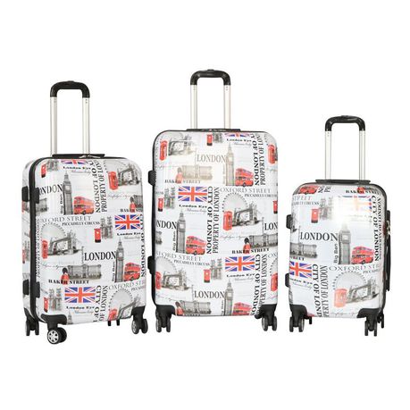 Hazlo 3 Piece ABS+PC Hard Luggage Trolley Bag Set - London Design Buy Online in Zimbabwe thedailysale.shop