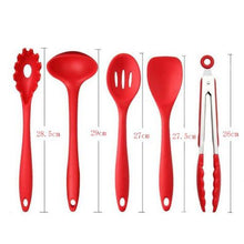 Load image into Gallery viewer, 10 Piece Nonstick Silicone Kitchen Utensils Set - Red
