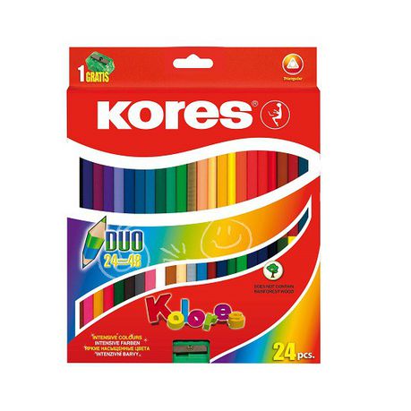 Kores Duo 24 Coloured Pencils Buy Online in Zimbabwe thedailysale.shop