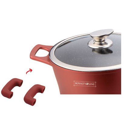 Royalty Line Universal Silicone Handle Protectors Cookware Set - Burgundy Buy Online in Zimbabwe thedailysale.shop