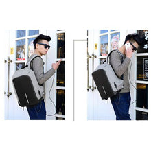 Load image into Gallery viewer, Anti-Theft Unisex Laptop Backpack with USB Charging Port - Black
