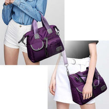 Load image into Gallery viewer, Multi Pocket Nylon Handbag &amp; Crossbody Bag - Purple (Large Capacity)
