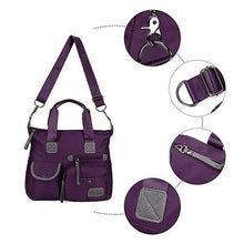 Load image into Gallery viewer, Multi Pocket Nylon Handbag &amp; Crossbody Bag - Purple (Large Capacity)

