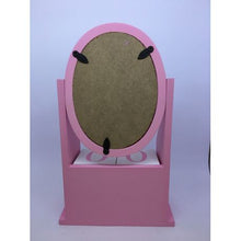 Load image into Gallery viewer, Wooden Block Home Office Desk Calendar &amp; Circular Mirror Photo Frame - Pink
