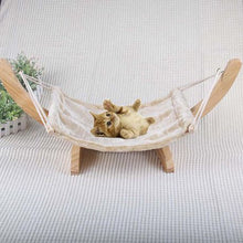 Load image into Gallery viewer, Cat's Hanging Hammock - Beige (Wooden)
